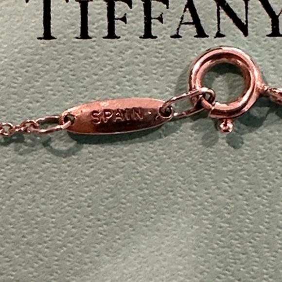 Tiffany & Co. Sterling Elsa Peretti Small Open Heart Necklace 16". - Picture 4 of 8